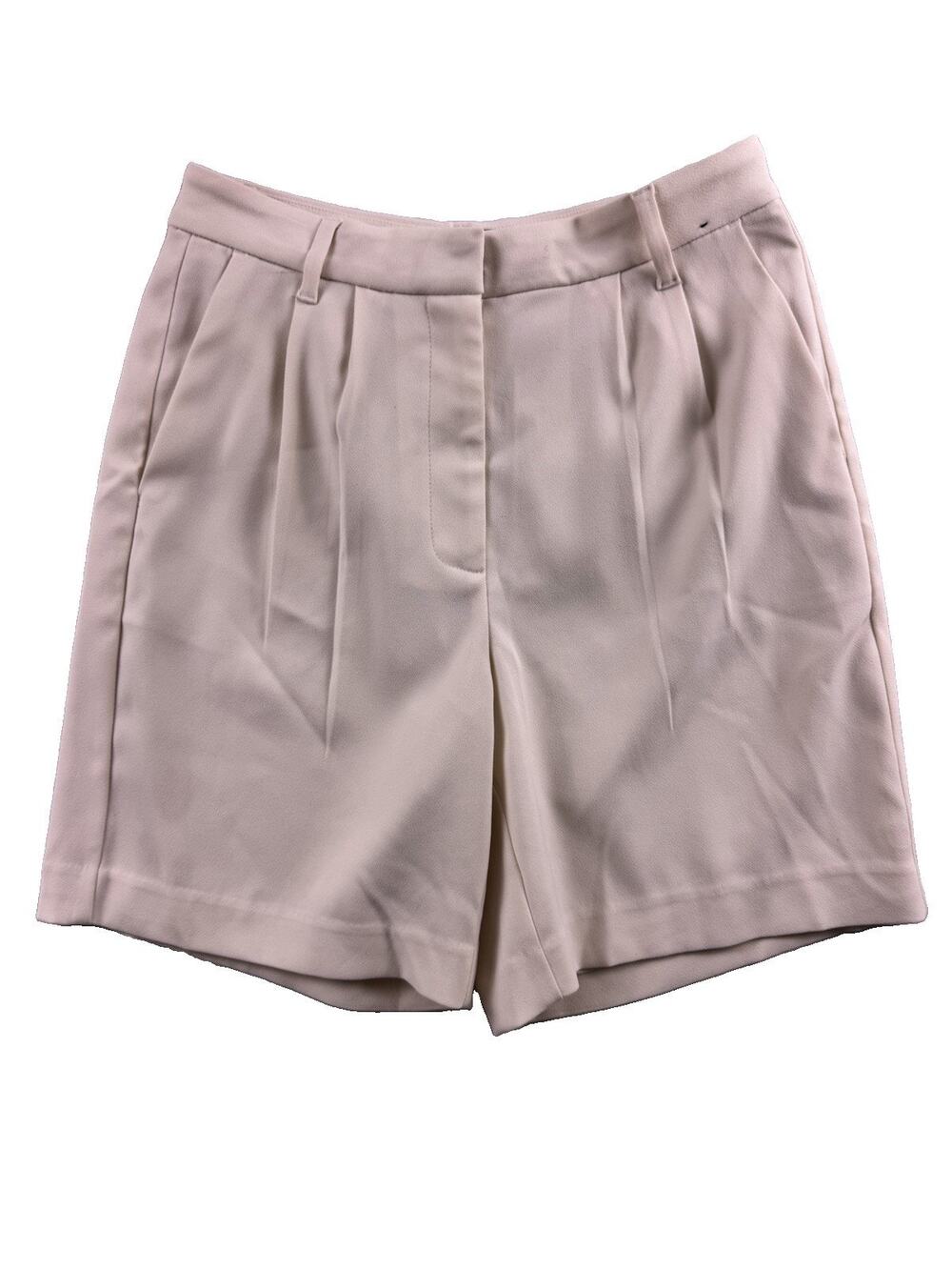 Dress Shorts Women’s Size 6 Express Ivory Pleated Tailored High Waist